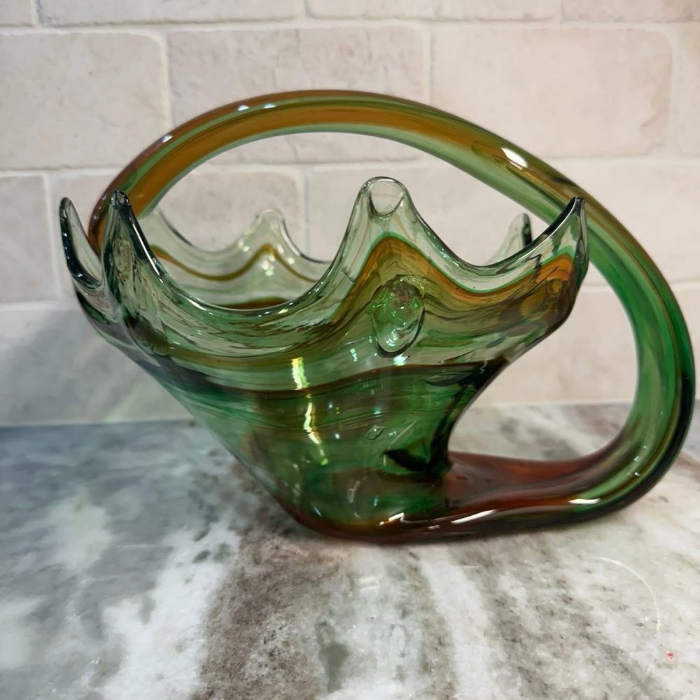 Vintage MCM Murano Style Hand Blown Art Glass